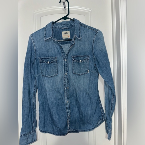 TNA denim button down - Picture 1 of 4